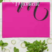 Minimalistisch moderner Monogramm Anfangsname heiß Geschirrtuch (Gefaltet)