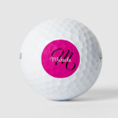 Minimalistisch moderner Monogramm Anfangsname heiß Golfball (Vorderseite)