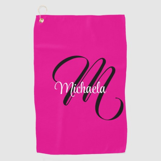 Minimalistisch moderner Monogramm Anfangsname heiß Golfhandtuch (Vorderseite)