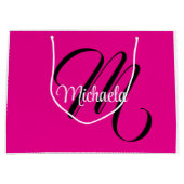 Minimalistisch moderner Monogramm Anfangsname heiß Große Geschenktüte (Vorderseite)