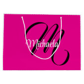 Minimalistisch moderner Monogramm Anfangsname heiß Große Geschenktüte (Rückseite)