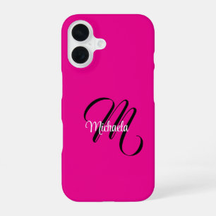 Minimalistisch moderner Monogramm Anfangsname heiß iPhone 16 Hülle