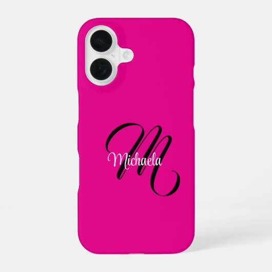 Minimalistisch moderner Monogramm Anfangsname heiß iPhone 16 Hülle (Rückseite)