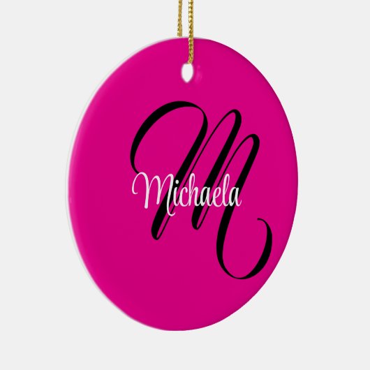 Minimalistisch moderner Monogramm Anfangsname heiß Keramik Ornament (Rechts)