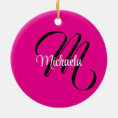 Minimalistisch moderner Monogramm Anfangsname heiß Keramik Ornament (Hinten)