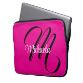 Minimalistisch moderner Monogramm Anfangsname heiß Laptopschutzhülle (Vorderseite Links)