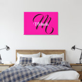 Minimalistisch moderner Monogramm Anfangsname heiß Leinwanddruck (Insitu (Schlafzimmer))