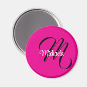 Minimalistisch moderner Monogramm Anfangsname heiß Magnet (Vorderseite/Rückseite)