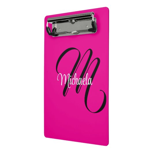 Minimalistisch moderner Monogramm Anfangsname heiß Mini Klemmbrett (Gewinkelt2)