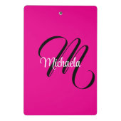 Minimalistisch moderner Monogramm Anfangsname heiß Mini Klemmbrett (Rückseite)