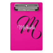 Minimalistisch moderner Monogramm Anfangsname heiß Mini Klemmbrett (Vorderseite)