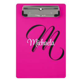 Minimalistisch moderner Monogramm Anfangsname heiß Mini Klemmbrett
