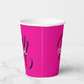 Minimalistisch moderner Monogramm Anfangsname heiß Pappbecher (Rechts)