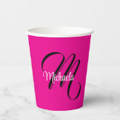 Minimalistisch moderner Monogramm Anfangsname heiß Pappbecher (Vorderseite)