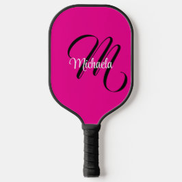 Minimalistisch moderner Monogramm Anfangsname heiß Pickleball Schläger