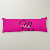 Minimalistisch moderner Monogramm Anfangsname heiß Seitenschläferkissen (Rückseite)