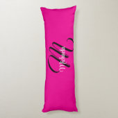 Minimalistisch moderner Monogramm Anfangsname heiß Seitenschläferkissen (Rückseite (Vertikal))