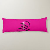 Minimalistisch moderner Monogramm Anfangsname heiß Seitenschläferkissen (Rückseite)