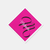 Minimalistisch moderner Monogramm Anfangsname heiß Serviette (Ecke)