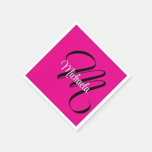 Minimalistisch moderner Monogramm Anfangsname heiß Serviette (Ecke)