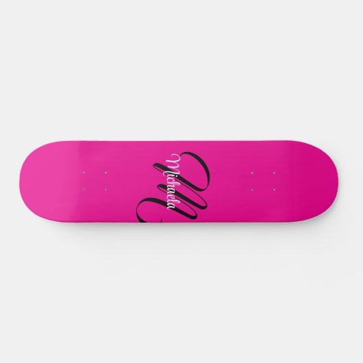 Minimalistisch moderner Monogramm Anfangsname heiß Skateboard (Horizontal)