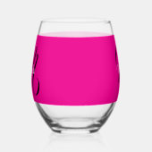 Minimalistisch moderner Monogramm Anfangsname heiß Weinglas Ohne Stiel (Links)