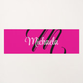 Minimalistisch moderner Monogramm Anfangsname heiß Yogamatte (Rückseite (Horizontal))