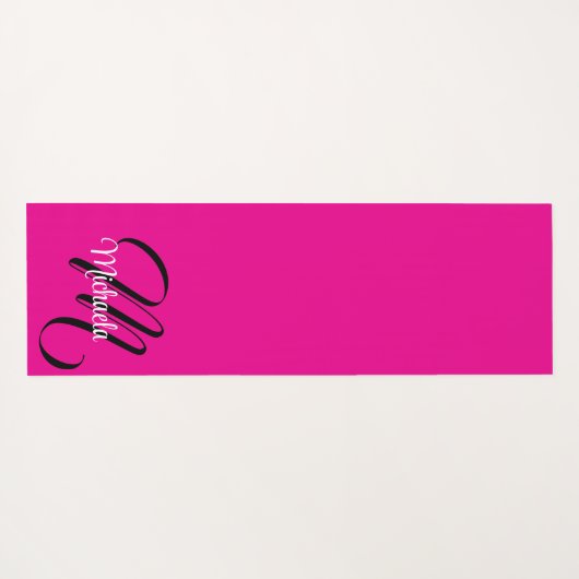 Minimalistisch moderner Monogramm Anfangsname heiß Yogamatte (Rückseite (Horizontal))