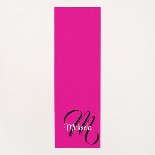 Minimalistisch moderner Monogramm Anfangsname heiß Yogamatte (Vorderseite)