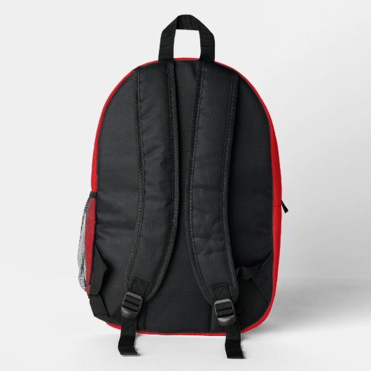 Minimalistisch moderner Monogramm Anfangsname rot Bedruckter Rucksack (Rückseite)
