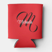 Minimalistisch moderner Monogramm Anfangsname rot Dosenkühler (Vorderseite)