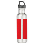 Minimalistisch moderner Monogramm Anfangsname rot Edelstahlflasche (Rückseite)