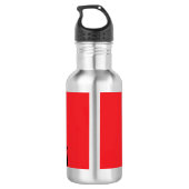 Minimalistisch moderner Monogramm Anfangsname rot Edelstahlflasche (Rückseite)