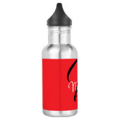 Minimalistisch moderner Monogramm Anfangsname rot Edelstahlflasche (Links)
