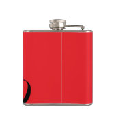 Minimalistisch moderner Monogramm Anfangsname rot Flachmann (Rückseite)