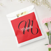 Minimalistisch moderner Monogramm Anfangsname rot Geschenktütchen (Versiegelt)