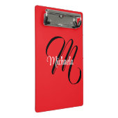 Minimalistisch moderner Monogramm Anfangsname rot Mini Klemmbrett (Schrägansicht)