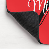 Minimalistisch moderner Monogramm Anfangsname rot Mousepad (Ecke)