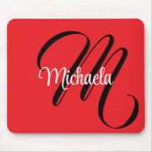 Minimalistisch moderner Monogramm Anfangsname rot Mousepad (Vorne)