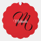 Minimalistisch moderner Monogramm Anfangsname rot Ornament Karte (Vorderseite)