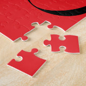 Minimalistisch moderner Monogramm Anfangsname rot Puzzle (Seite)