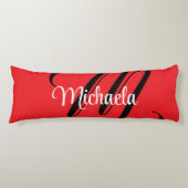 Minimalistisch moderner Monogramm Anfangsname rot Seitenschläferkissen (Vorderseite)
