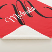 Minimalistisch moderner Monogramm Anfangsname rot Sherpadecke (3/4)