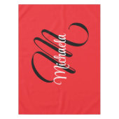 Minimalistisch moderner Monogramm Anfangsname rot Tischdecke (Vorderseite)