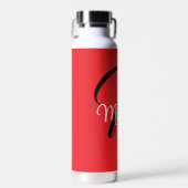 Minimalistisch moderner Monogramm Anfangsname rot Trinkflasche (Vorne)
