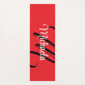 Minimalistisch moderner Monogramm Anfangsname rot Yogamatte (Rückseite)
