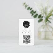 Minimalistisch moderner QR Code Social Media Visitenkarte (Stehend Vorderseite)