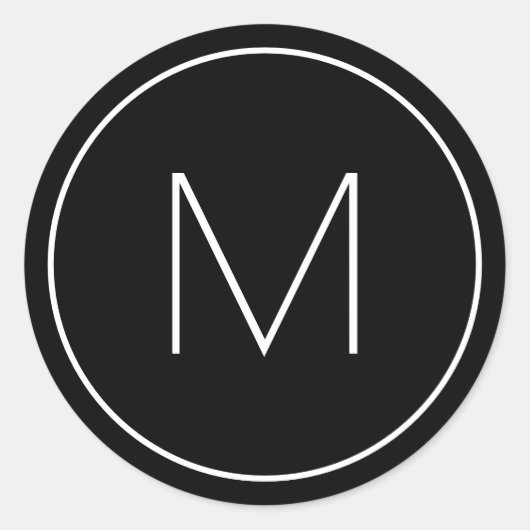 Minimalistisch Moderner Schriftart Single Mit Mono Runder Aufkleber (Vorderseite)