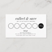 Minimalistisch Moderner Schwarz-weißer Lashes Treuekarte (Rückseite)