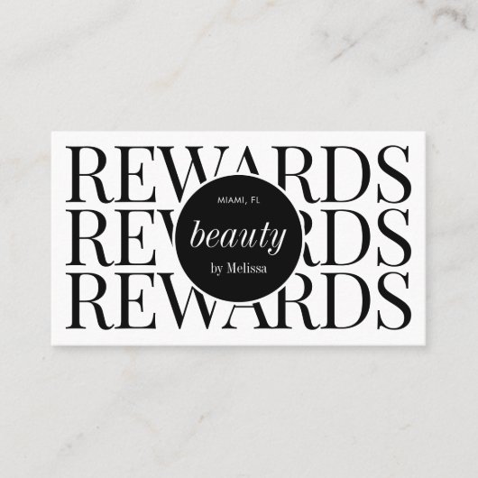 Minimalistisch Moderner Schwarz-weißer Lashes Treuekarte (Vorderseite)